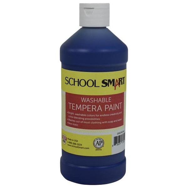 School Smart 2002745 1 Pint Washable Tempera Paint; Blue